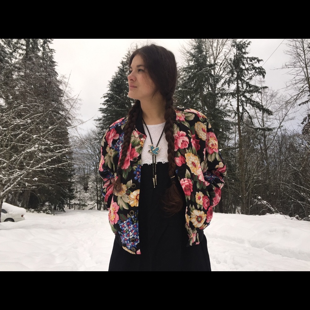 90’s floral bomber